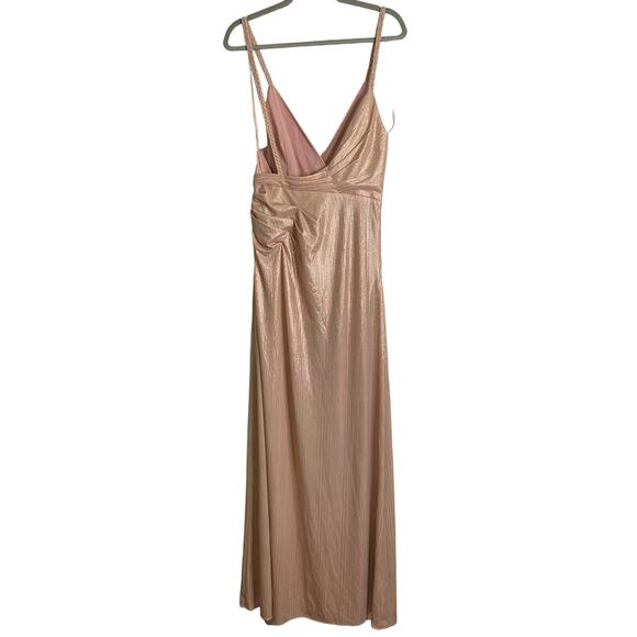Retrofete Yesi Dress Pleated Surplice Braided Strap Formal Gala Party Metallic M - Picture 10 of 15